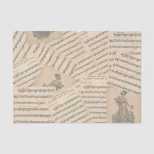 Vintage French Wedding March Music Tissue Paper