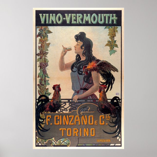 Vintage French Wine Advertisement Poster (Front)
