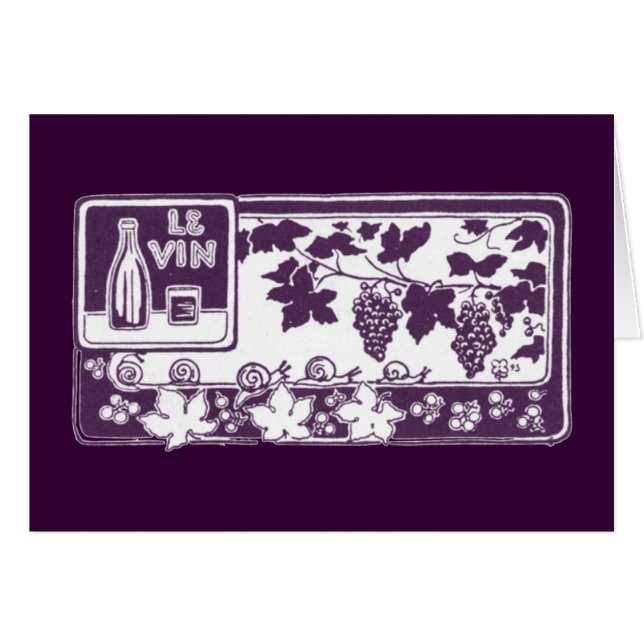 Vintage French Wine Label  | Rustic Vineyard  (Front Horizontal)