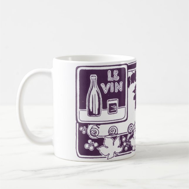 Vintage French Wine Label  | Rustic Vineyard  Coffee Mug (Left)