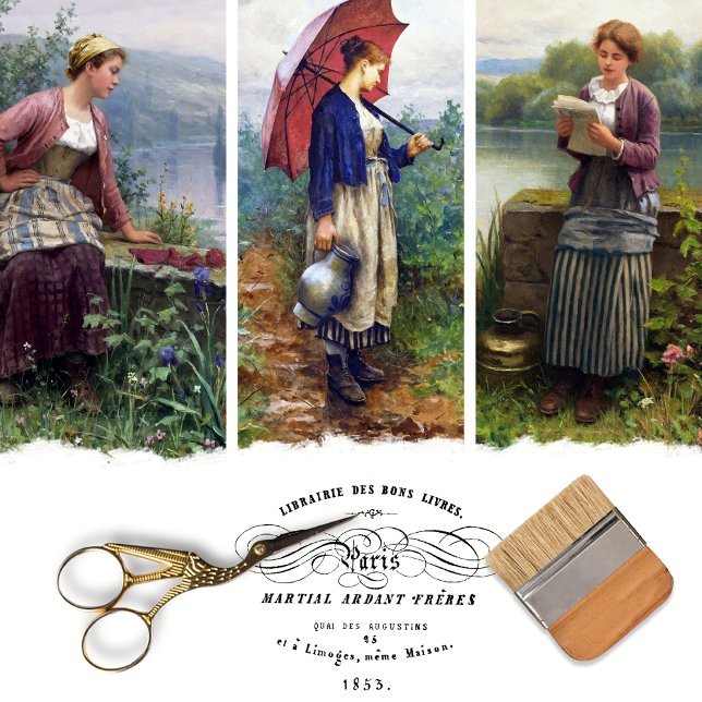 Vintage French Woman Decoupage Wrapping Paper (Creator Uploaded)