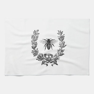Vintage French Wreath W/ Bee Tea Towel