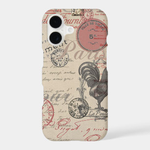 Vintage French Writing Paris Rooster typography