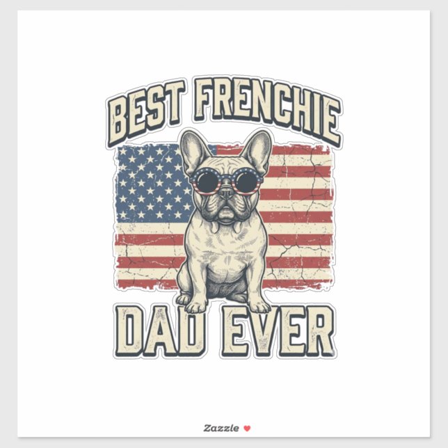 Vintage Frenchie Dad American Flag (Sheet)