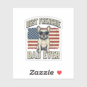 Vintage Frenchie Dad American Flag