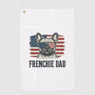 Vintage Frenchie Dad Patriotic Bulldog Shirt_1 Golf Towel