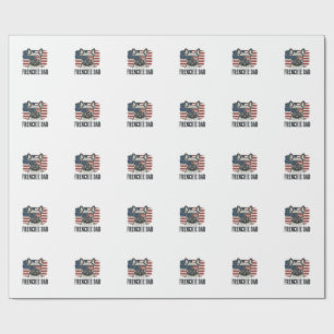 Vintage Frenchie Dad Patriotic Bulldog Shirt_1 Wrapping Paper