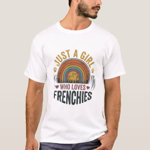 Vintage Frenchie Dog Lover Girl Shirt Design