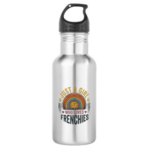 Vintage Frenchie Dog Lover Girl Shirt Design 532 Ml Water Bottle
