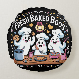 Vintage Fresh Baked Boos Halloween T-Shirt Round Cushion