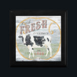 Vintage Fresh Creamery Cow Gift Box<br><div class="desc">Vintage Fresh Creamery Cow. Artist: June Erica Vess. Image ID: 108967D.</div>