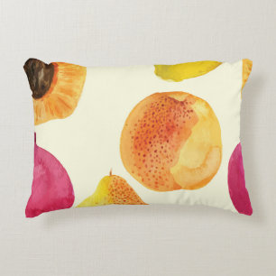 Vintage Fresh Fruits Watercolor Design Decorative Cushion