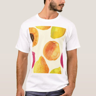 Vintage Fresh Fruits Watercolor Design T-Shirt