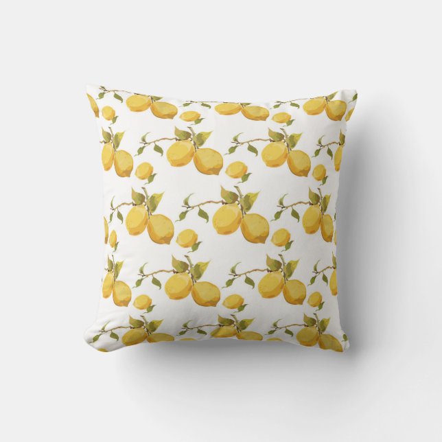 Vintage Fresh Lemons: Simplistic Design Cushion (Front)