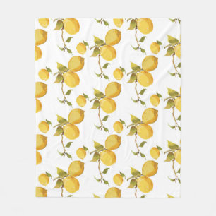 Vintage Fresh Lemons: Simplistic Design Fleece Blanket