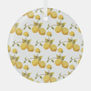 Vintage Fresh Lemons: Simplistic Design Glass Tree Decoration