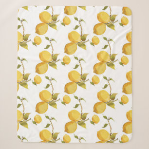 Vintage Fresh Lemons: Simplistic Design Sherpa Blanket