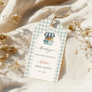Vintage Fresh Off the Market Gingram Bridal Shower Gift Tags