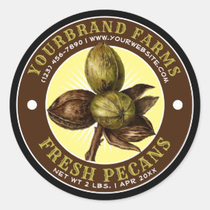 Vintage Fresh Pecans Label Template