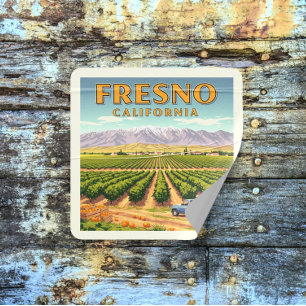 Vintage Fresno California Square Sticker