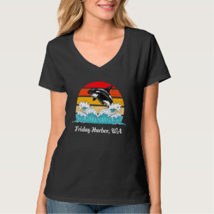 Vintage Friday Harbour Wa Distressed Orca Killer W T-Shirt