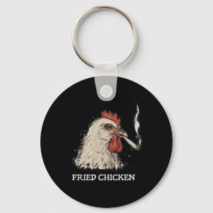 Vintage Fried Chicken Drug Chicken Meme Funny Key Ring