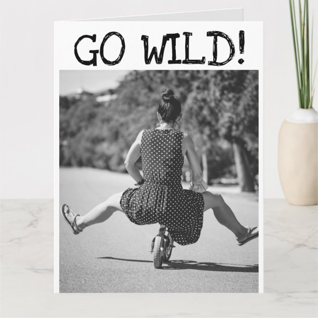 VINTAGE FRIEND FUNNY BIRTHDAY bike GREETING CARDS  (Front)