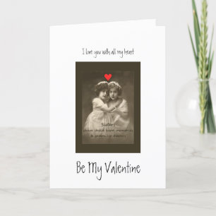 Vintage Friend Love You Hearts Custom Valentine Holiday Card