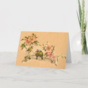Vintage Friends- Floral & Birds-Card Card