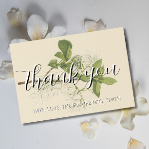 Vintage Fringetree Botanical Watercolor Thanks Card