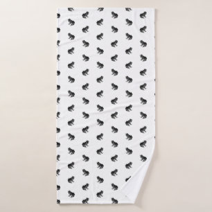 Vintage Frog Art Pattern CUSTOM BACKGROUND COLOR Bath Towel
