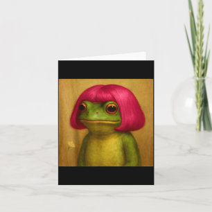 Vintage Frog Bob Haircut Funny Meme For Men Women  Card