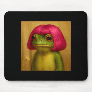Vintage Frog Bob Haircut Funny Meme For Men Women  Mouse Mat
