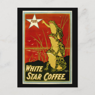 Vintage frog coffee advert card