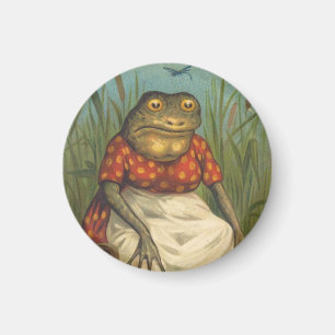 Vintage Frog Lady Magnet