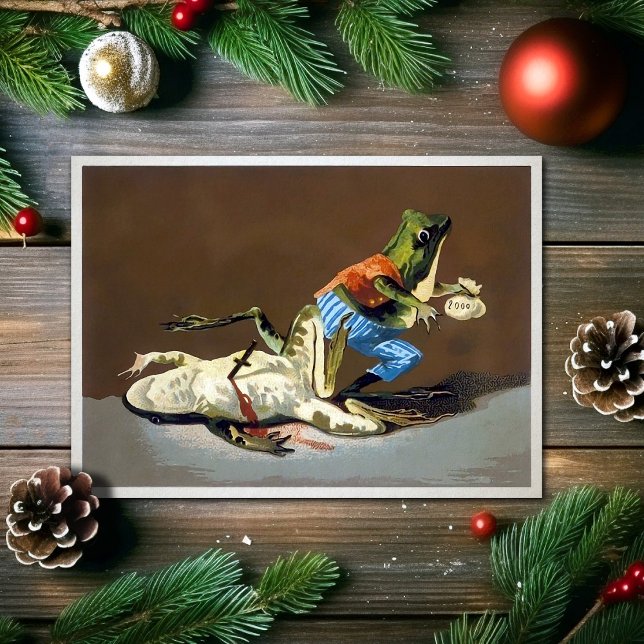 Vintage Frog Murder Christmas Card (Creator Uploaded)