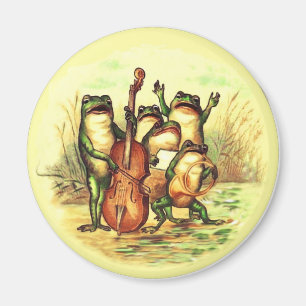 Vintage Frog Musicians Band Orchestra with Singers Magnet