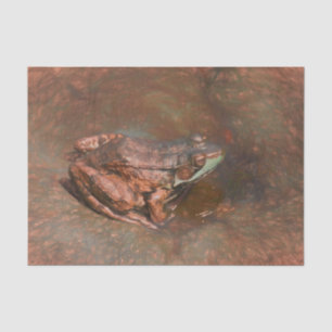 Vintage Frog On Rocks In Water Tissue Paper