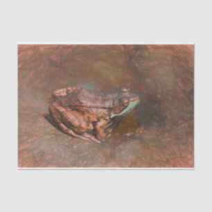 Vintage Frog On Rocks In Water Tissue Paper