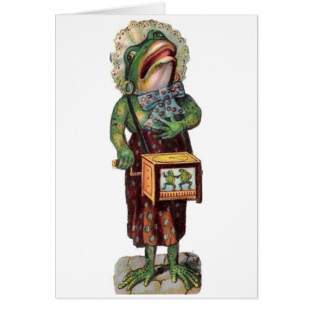 Vintage - Frog Organ Grinder, (Front)