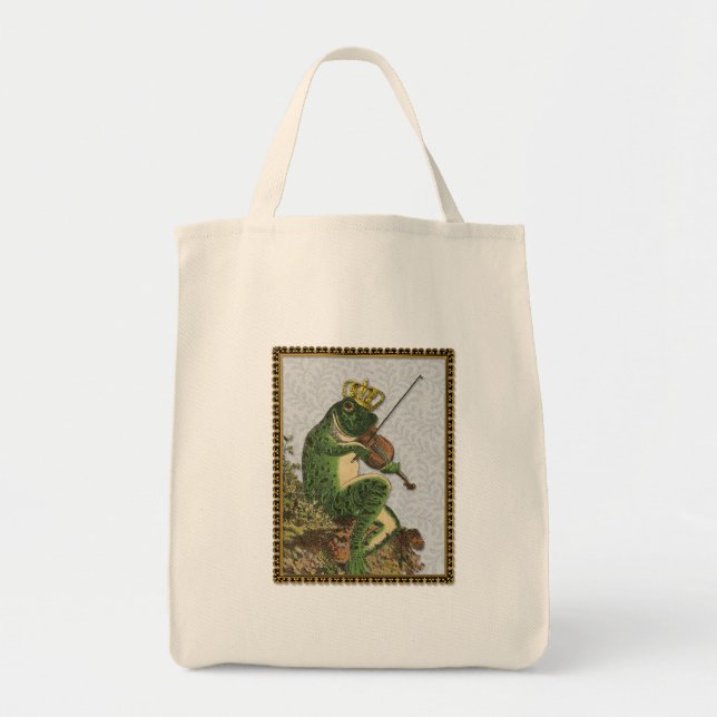 Vintage Frog Prince Charming Tote Bag (Front)