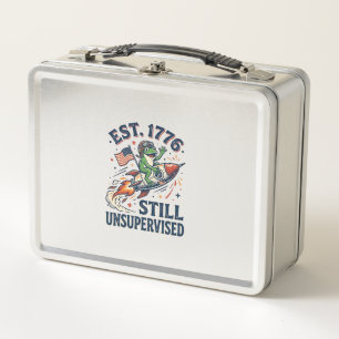 Vintage Frog Rocket Est 1776 Unsupervised Shirt_1 Metal Lunch Box