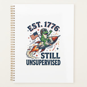 Vintage Frog Rocket Est 1776 Unsupervised Shirt_1 Planner