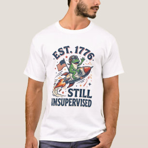 Vintage Frog Rocket Est 1776 Unsupervised Shirt_1 T-Shirt