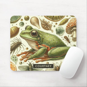 Vintage Frog Seamless Watercolor Mouse Mat