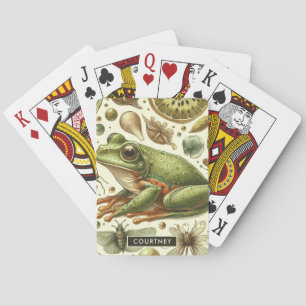 Vintage Frog Seamless Watercolor Playing Cards