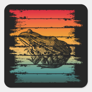 VINTAGE FROG SQUARE STICKER
