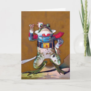 Vintage Frog with Monocle Customisable Card