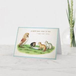 Vintage Frogs New Year Card