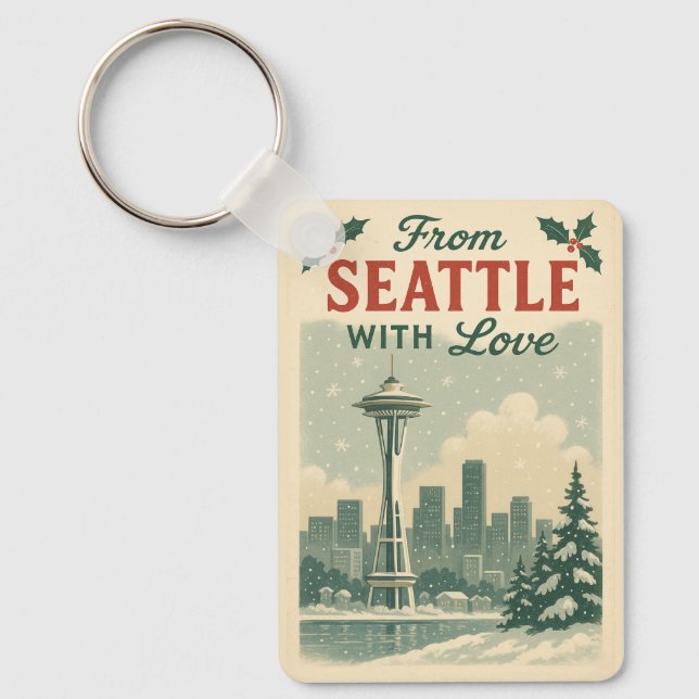 Vintage From Seattle With Love Key Ring (Front)